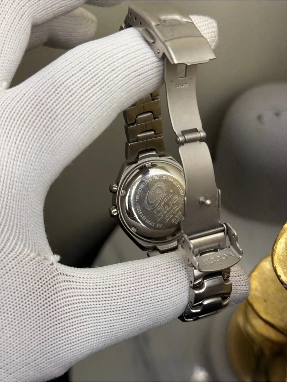 Fossil Womens  Stainless Steel Watch with Blue Dial to green dial change